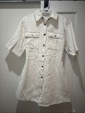 Petal & Pup Cream Button-Front Mini Dress